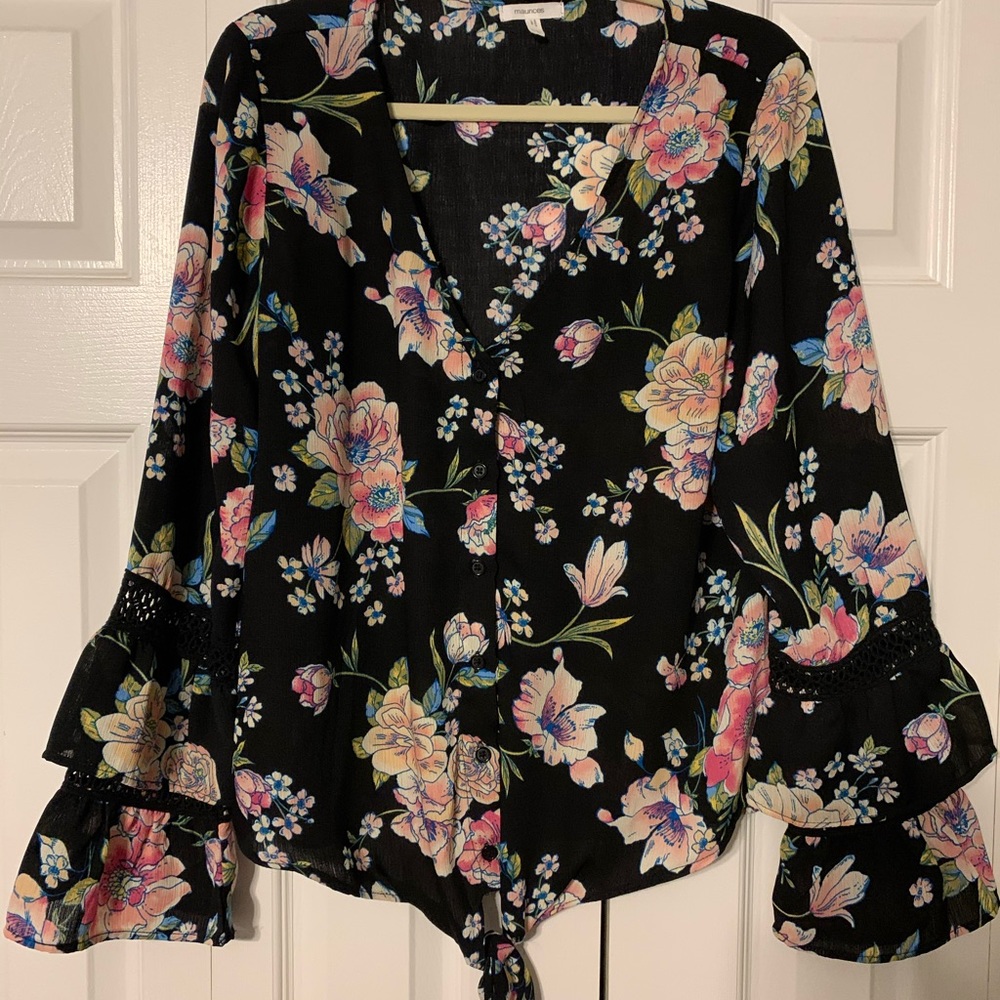 Colorful Black floral top